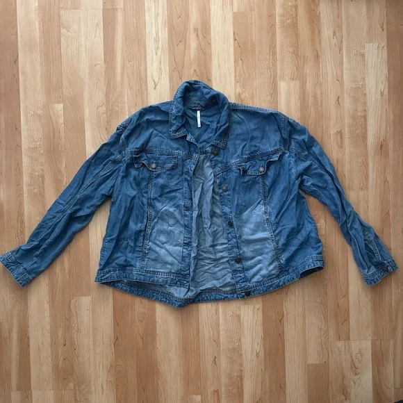 Free People Blue Denim Jacket - Picture 1 of 3